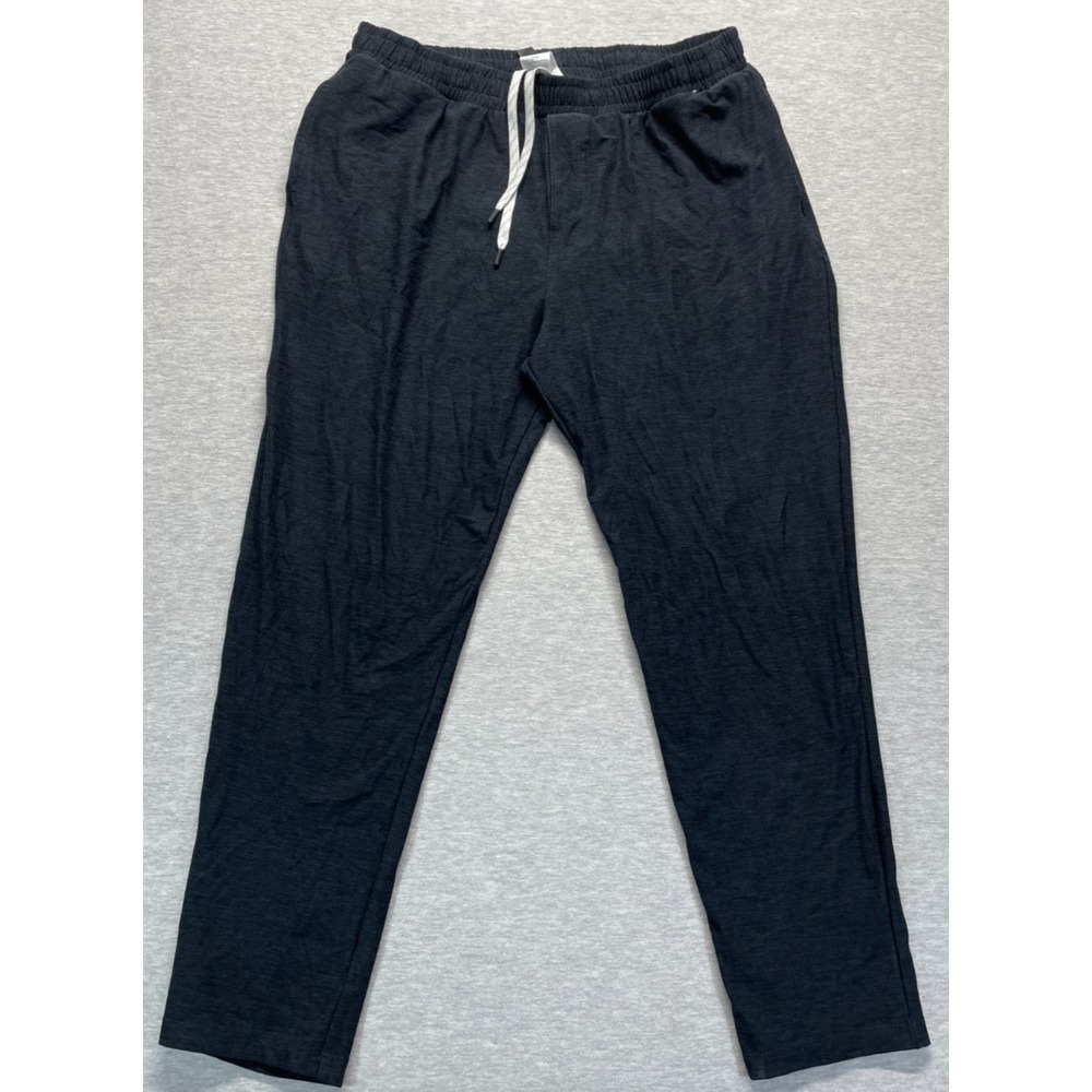 Kirkland Signature Sweatpants Men XL Black Heather Straight Leg Drawstring Waist